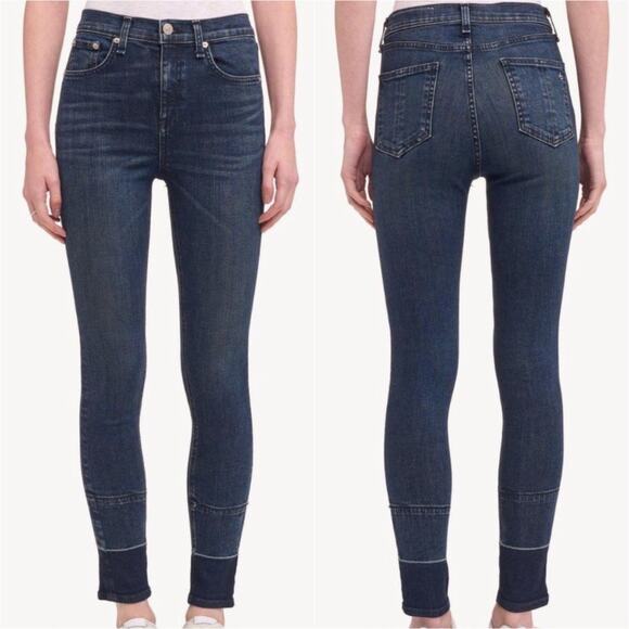 Rag & Bone High Rise Ankle Skinny Jeans Dark Wash Size 27 - Picture 1 of 9